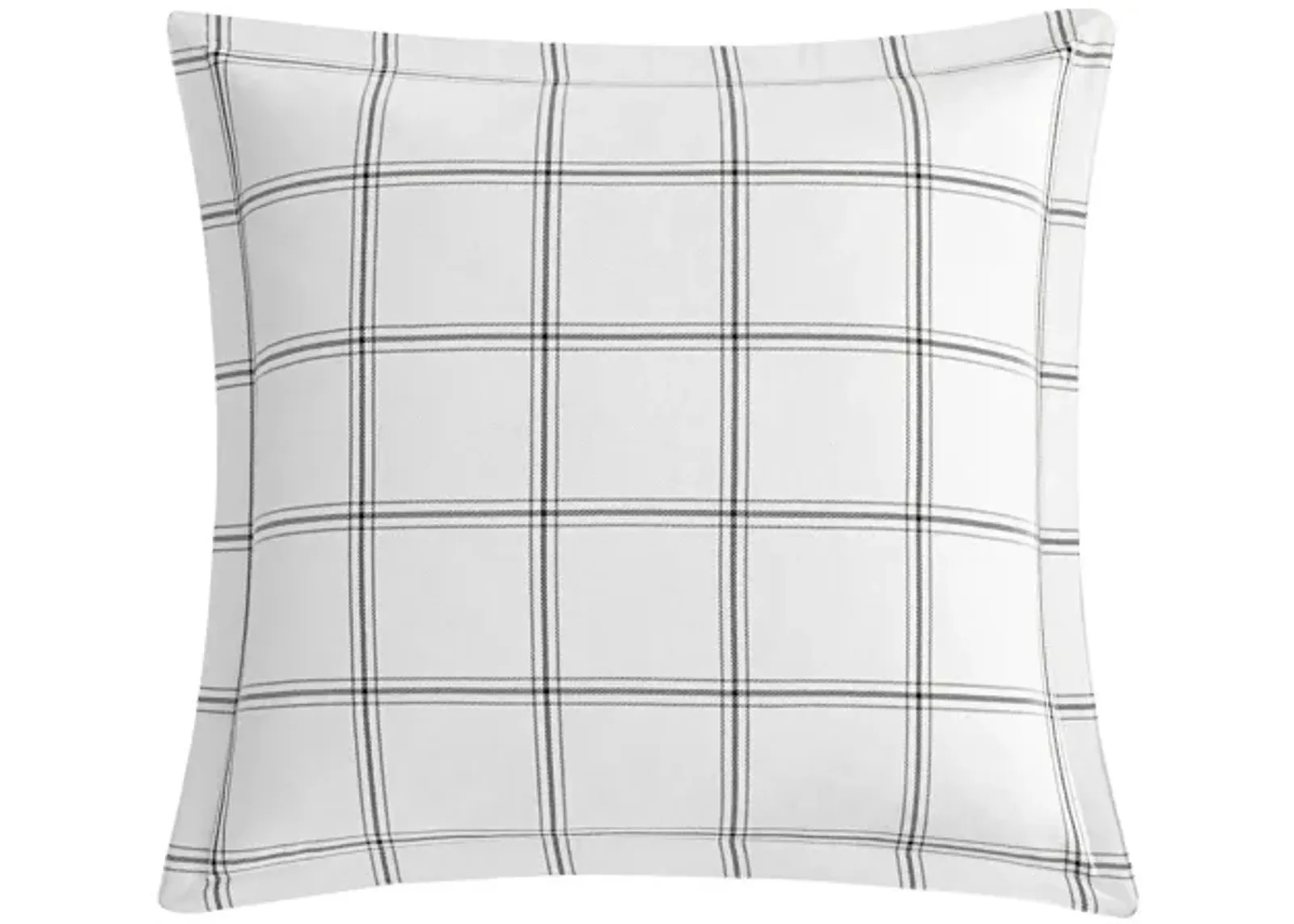 Windowpane Plaid Euro Sham in White by HiEnd Accents