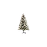 7.5ft. Pre-Lit Flocked South Carolina Spruce Artificial Christmas Tree in Green by Bellanest
