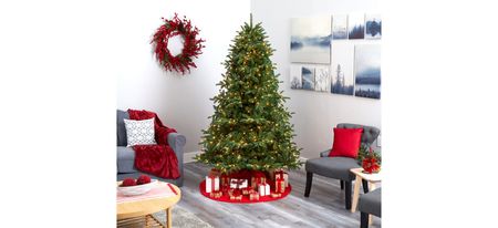 7ft. Pre-Lit South Carolina Spruce Artificial Christmas Tree in Green by Bellanest
