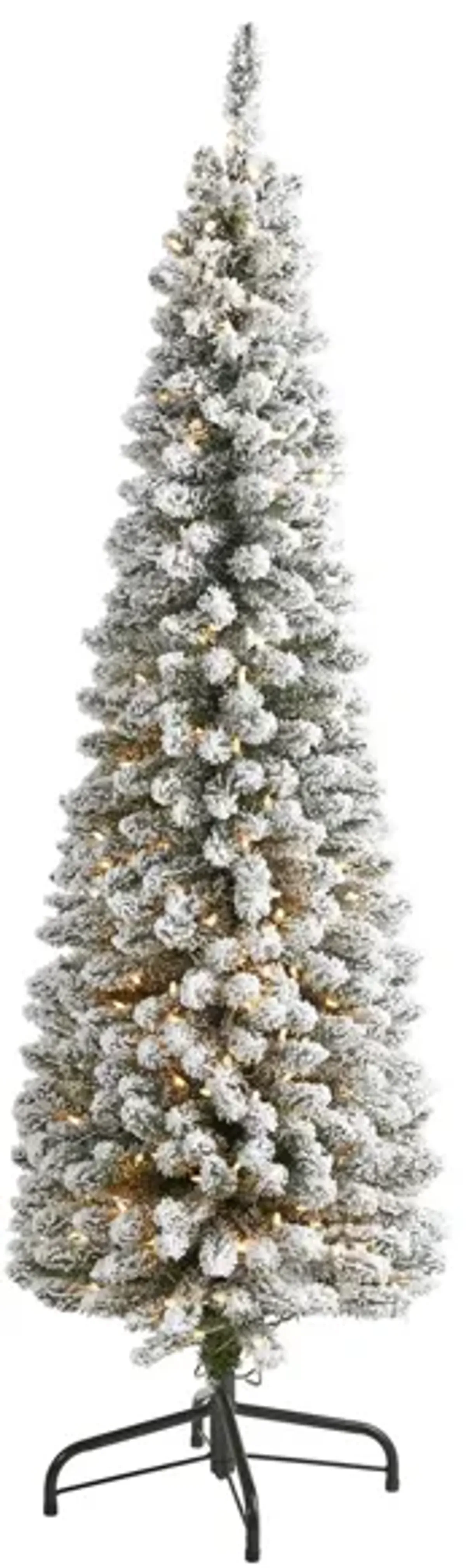 6ft. Pre-Lit Flocked Pencil Artificial Christmas Tree