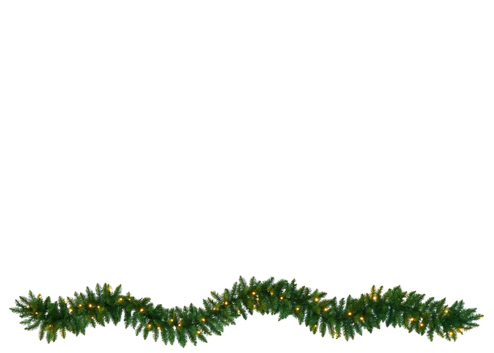 9ft. Christmas Pine Artificial Garland with 50 Warm White LED Lights in Green by Bellanest