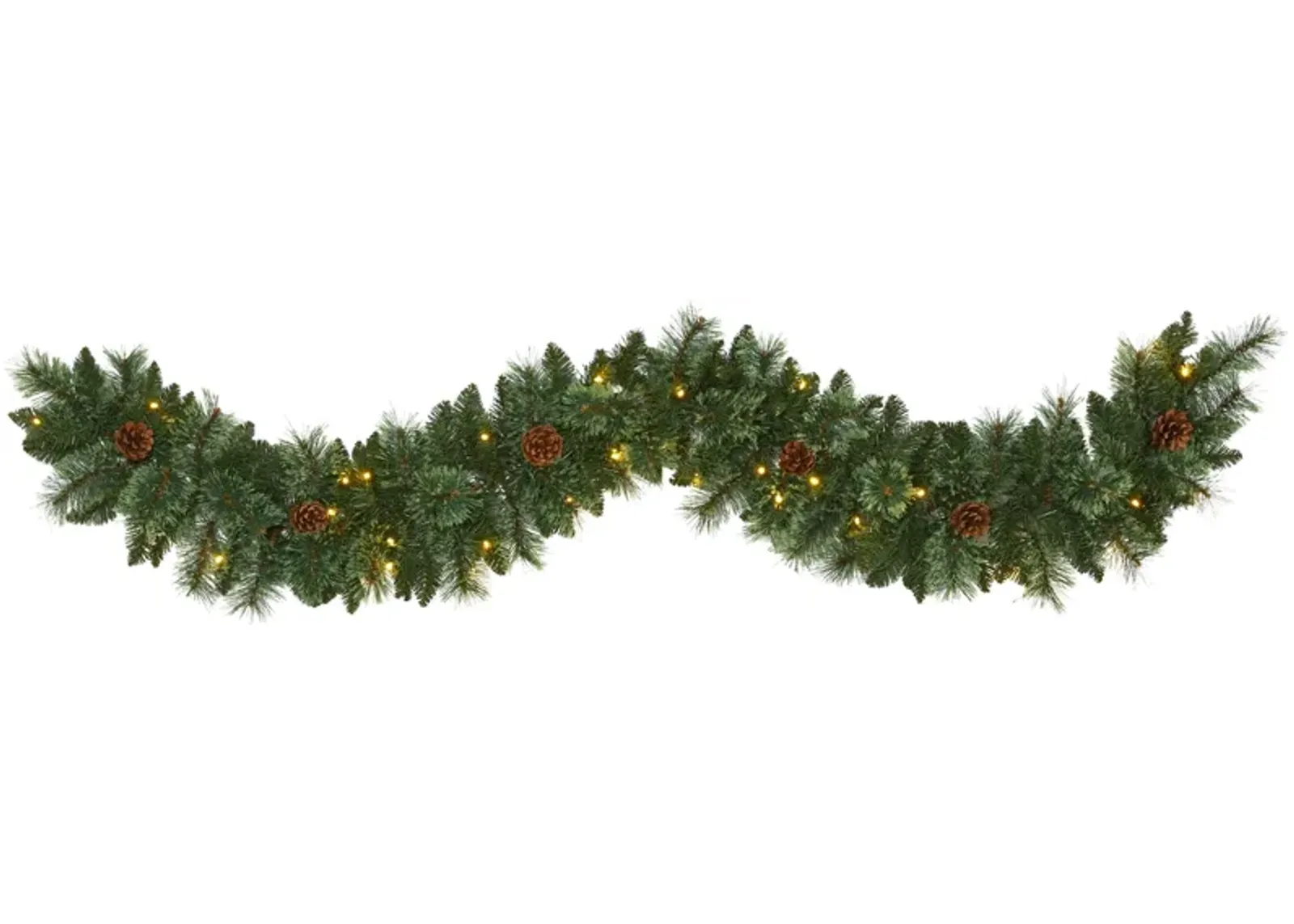 6ft. Pre-Lit White Mountain Pine Artificial Garland in Green