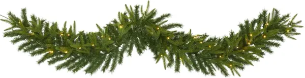 6ft. Green Pine Artificial Christmas Garland with 35 Clear LED Lights