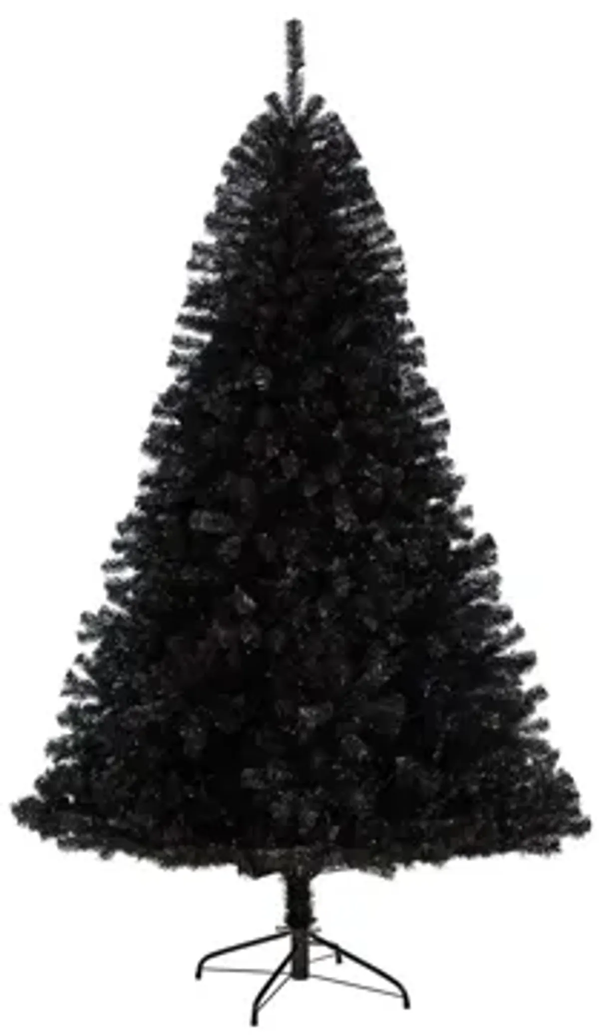 7' Black Artificial Tree with Clear LED Lights