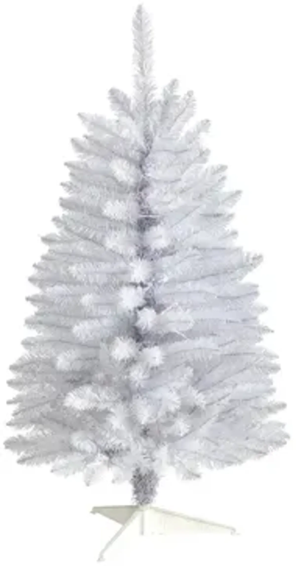 3' Slim White Artificial Christmas Tree with Warm White LED Lights and Bendable Branches