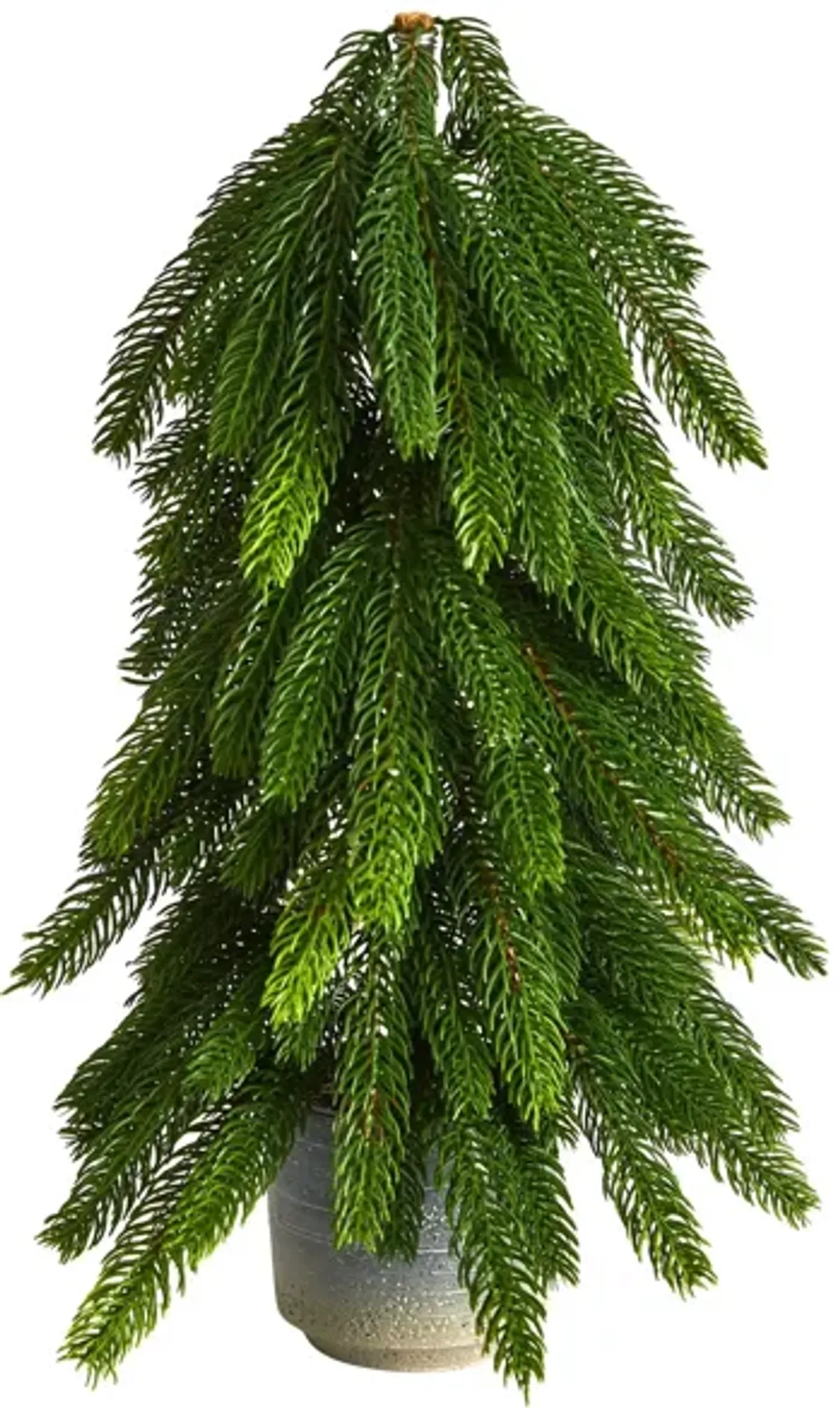 17" Christmas Pine Artificial Tree in Decorative Planter in Green by Bellanest