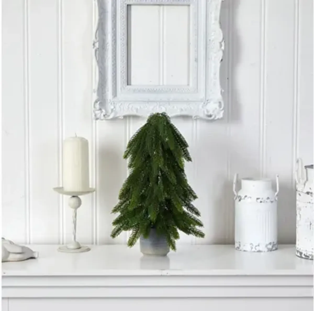 17" Christmas Pine Artificial Tree in Decorative Planter