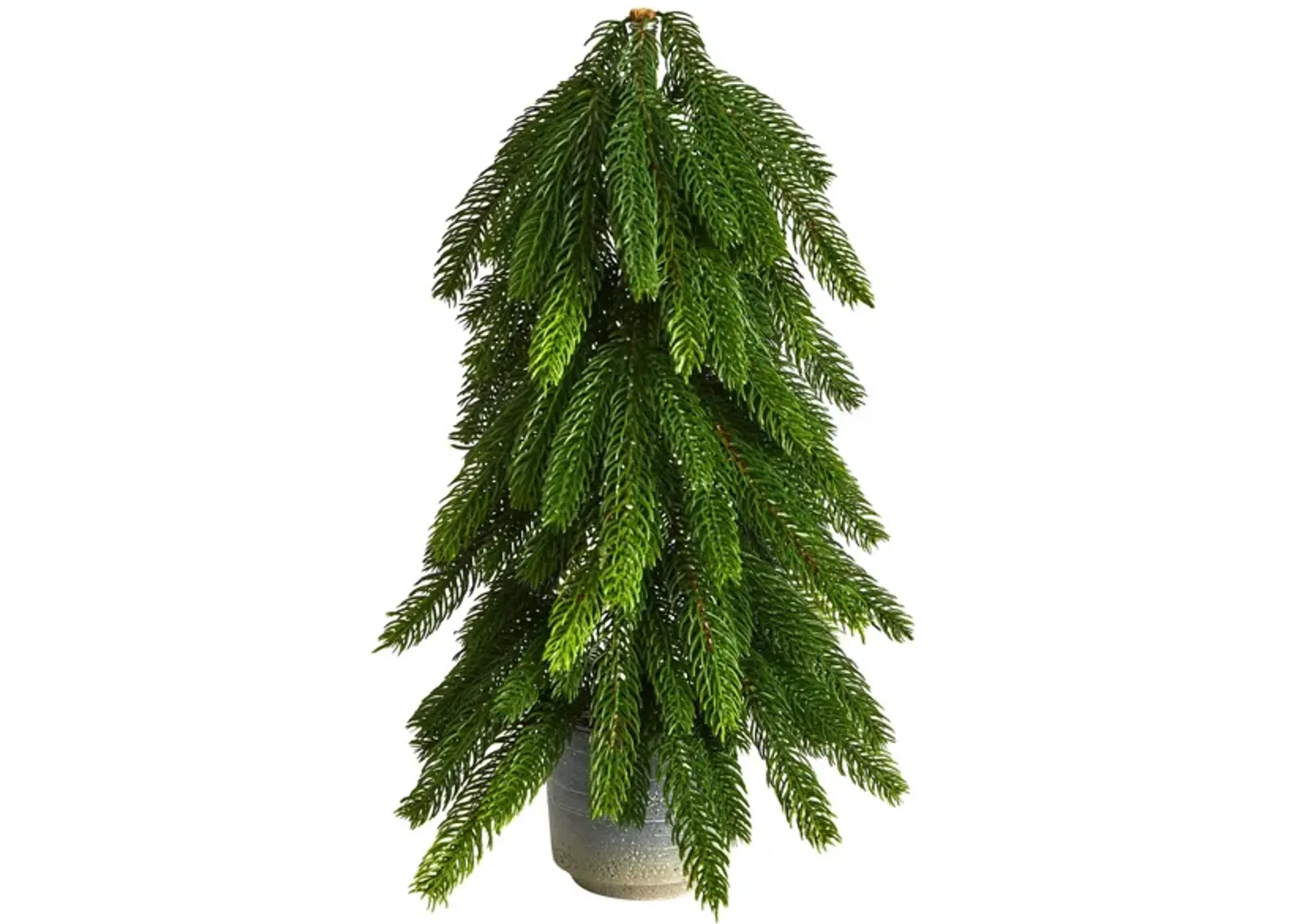 17" Christmas Pine Artificial Tree in Decorative Planter in Green by Bellanest