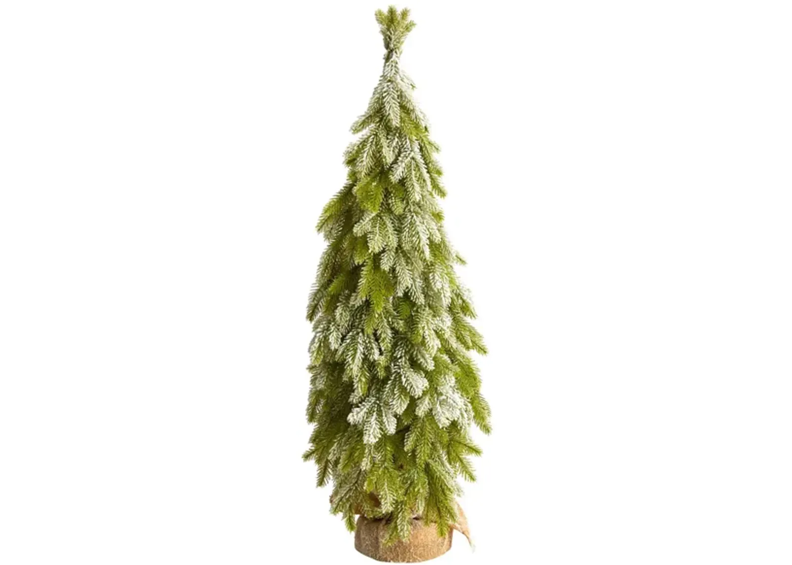 35" Flocked Down Swept Artificial Christmas Tree in Burlap Base