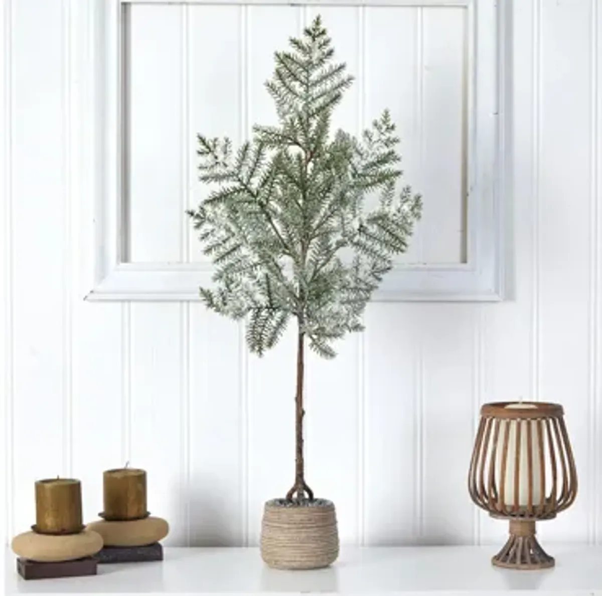 35" Frosted Pine Artificial Christmas Tree in Planter