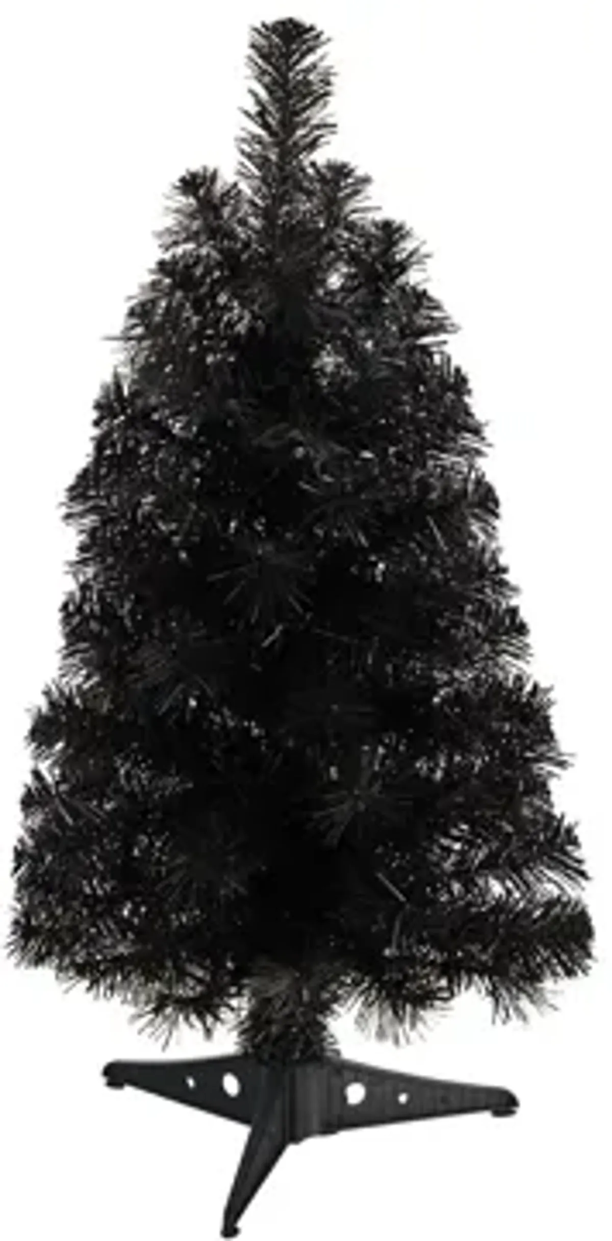 2' Black Artificial Tree with LED Lights and Bendable Branches