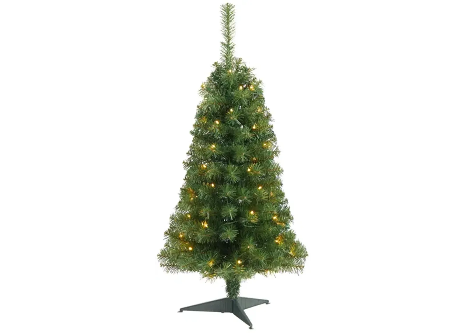 3' Green Artificial Christmas Tree with LED Lights and Bendable Branches in Green by Bellanest