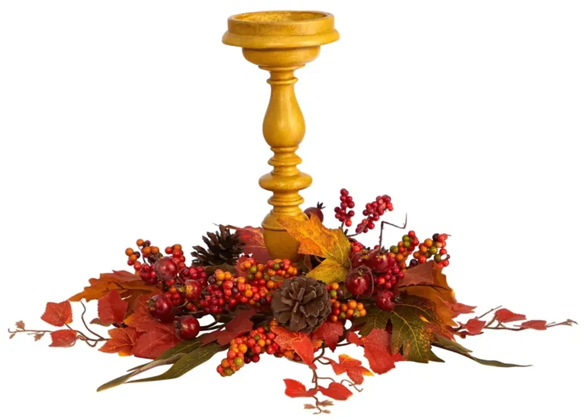 15" Harvest Artificial Candelabrum Arrangement