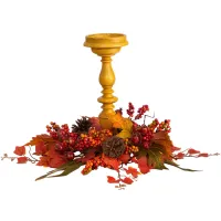 15" Harvest Artificial Candelabrum Arrangement