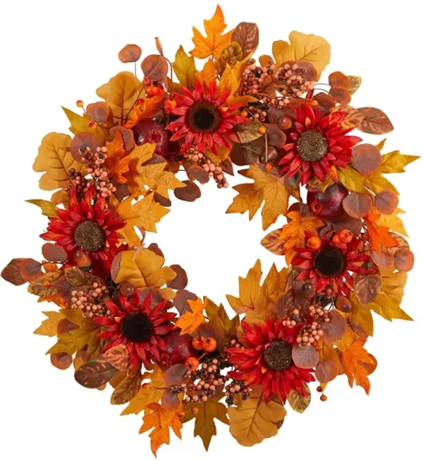 30" Harvest Foliage Artificial Wreath