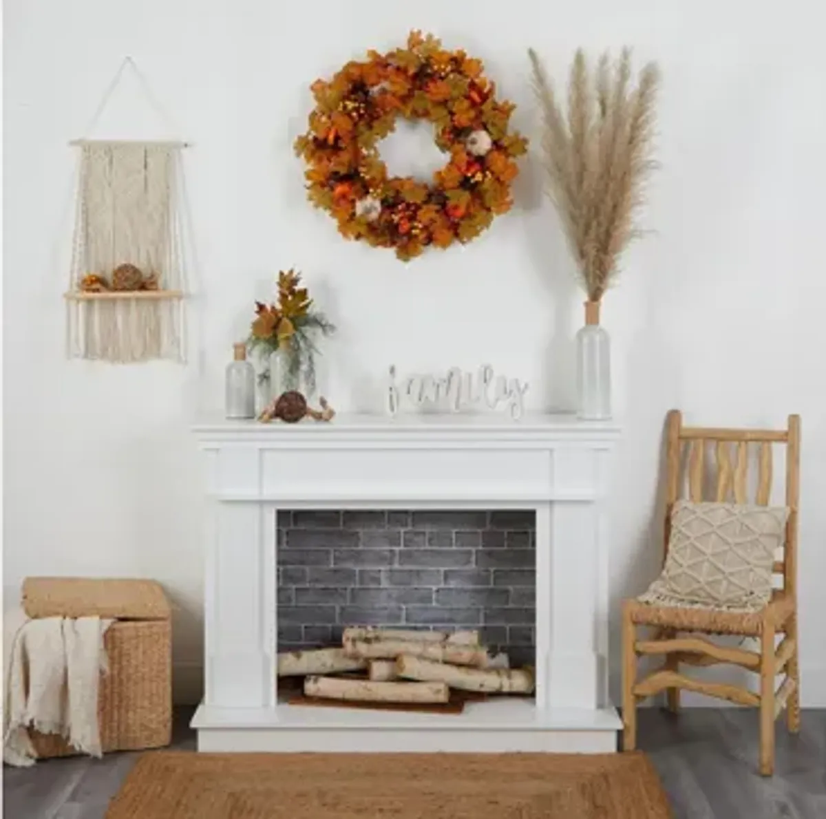 30" Harvest Foliage Artificial Wreath