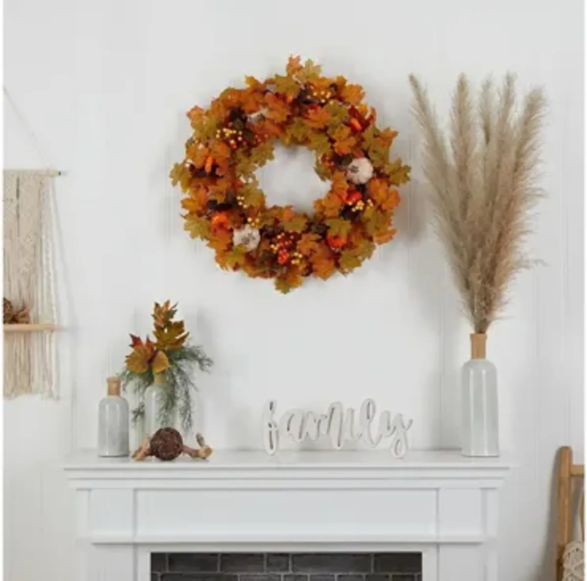 30" Harvest Foliage Artificial Wreath