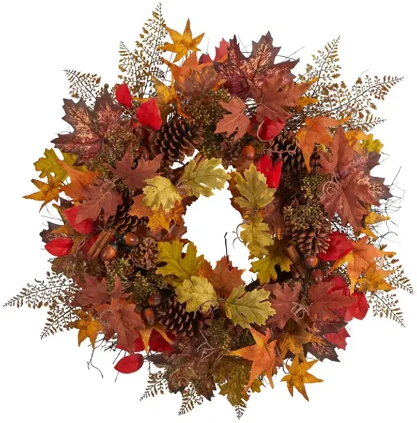 30" Harvest Foliage Artificial Wreath