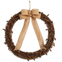 30" Harvest Foliage Wreath in Brown by Bellanest