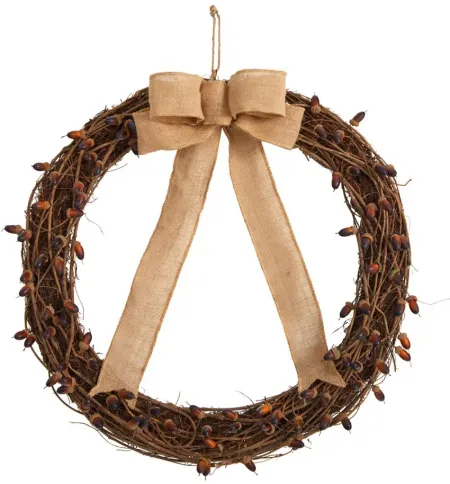 30" Harvest Foliage Wreath in Brown by Bellanest