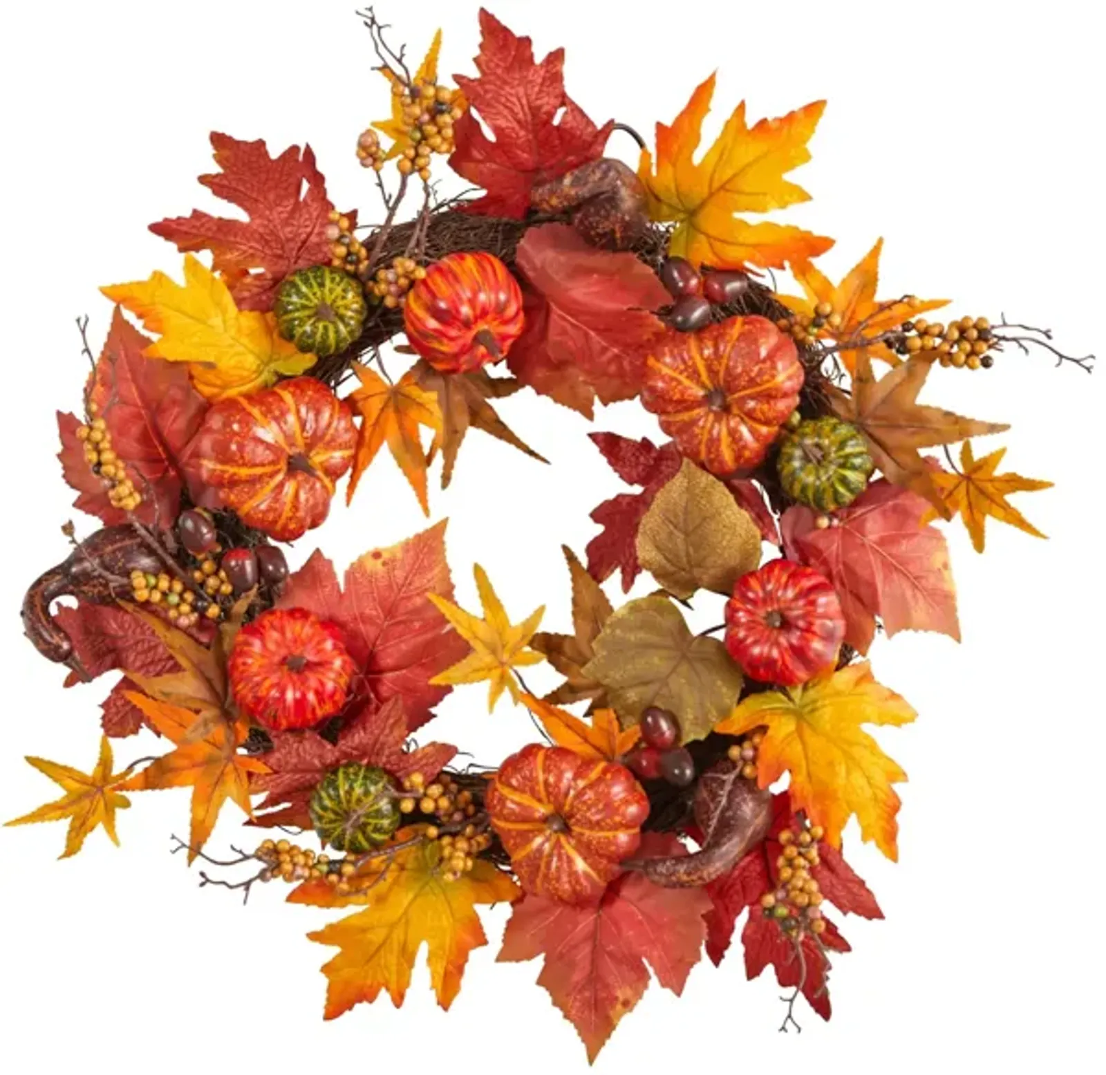 24" Harvest Foliage Artificial Wreath