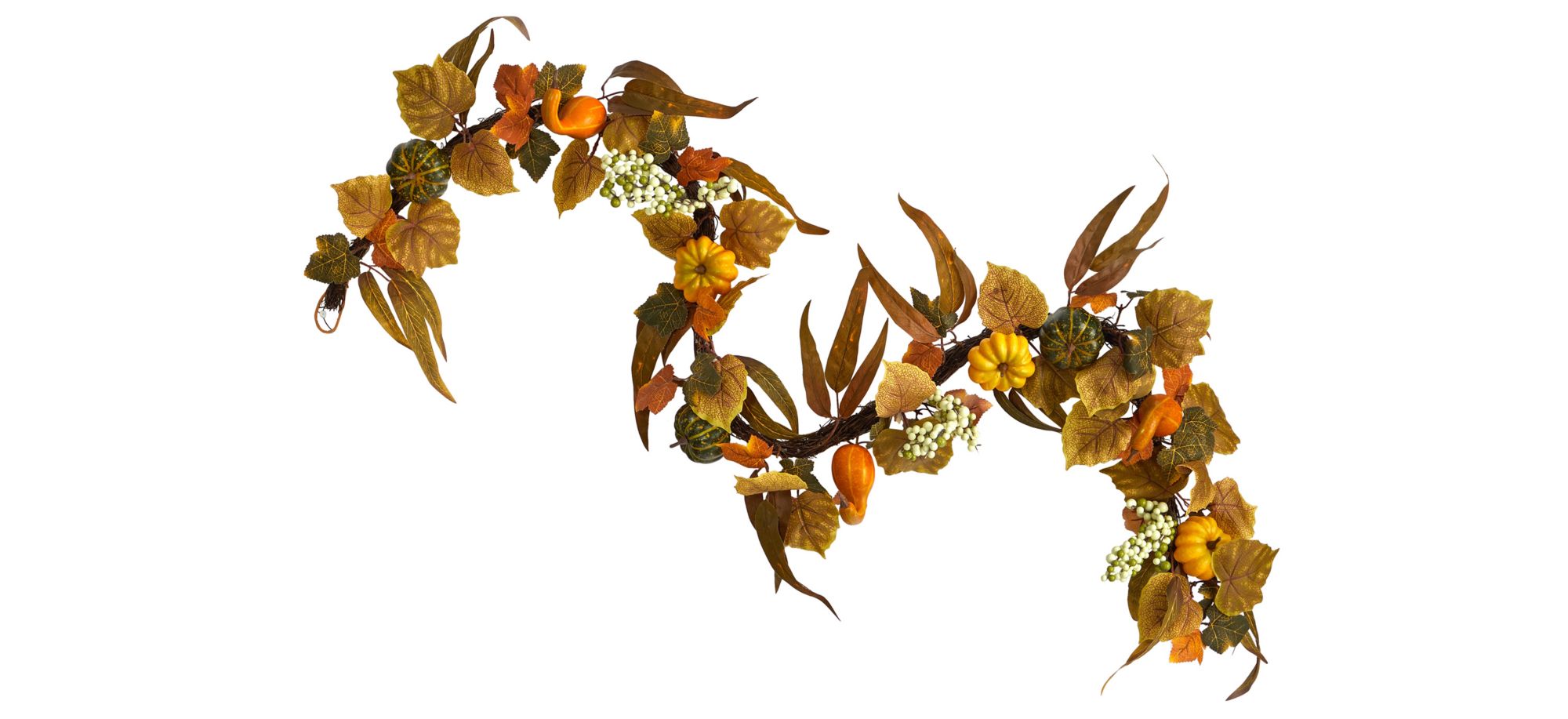 6' Harvest Foliage Artificial Garland in Orange by Bellanest