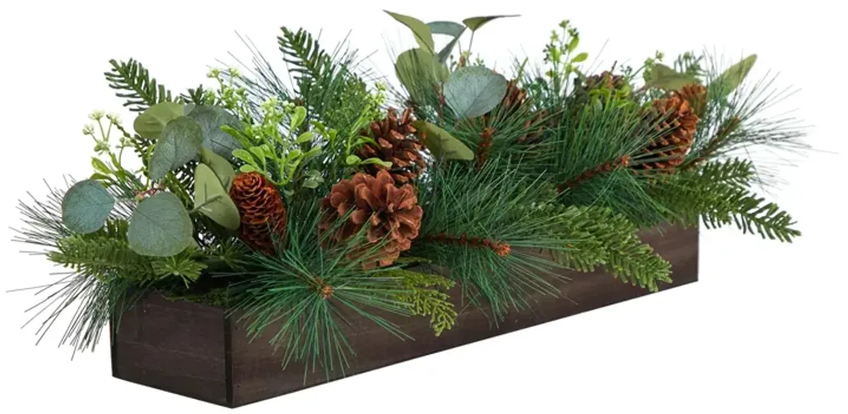 30" Holiday Foliage Artificial Centerpiece
