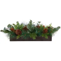 30" Holiday Foliage Artificial Centerpiece in Green by Bellanest