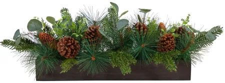 30" Holiday Foliage Artificial Centerpiece in Green by Bellanest