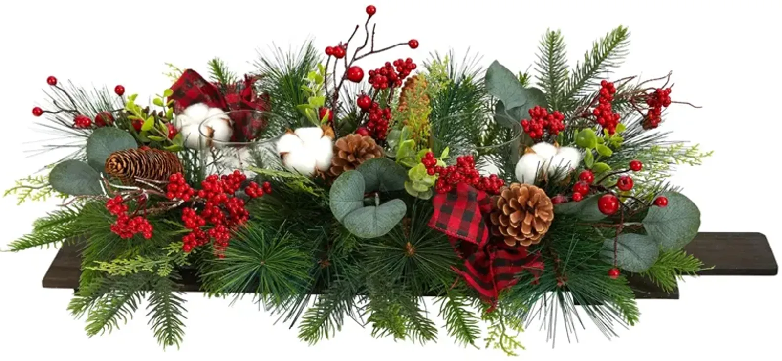 24" Holiday Foliage Artificial Cutting Board Arrangement