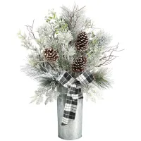 28" Holiday Foliage Artificial Arrangement in Silver by Bellanest