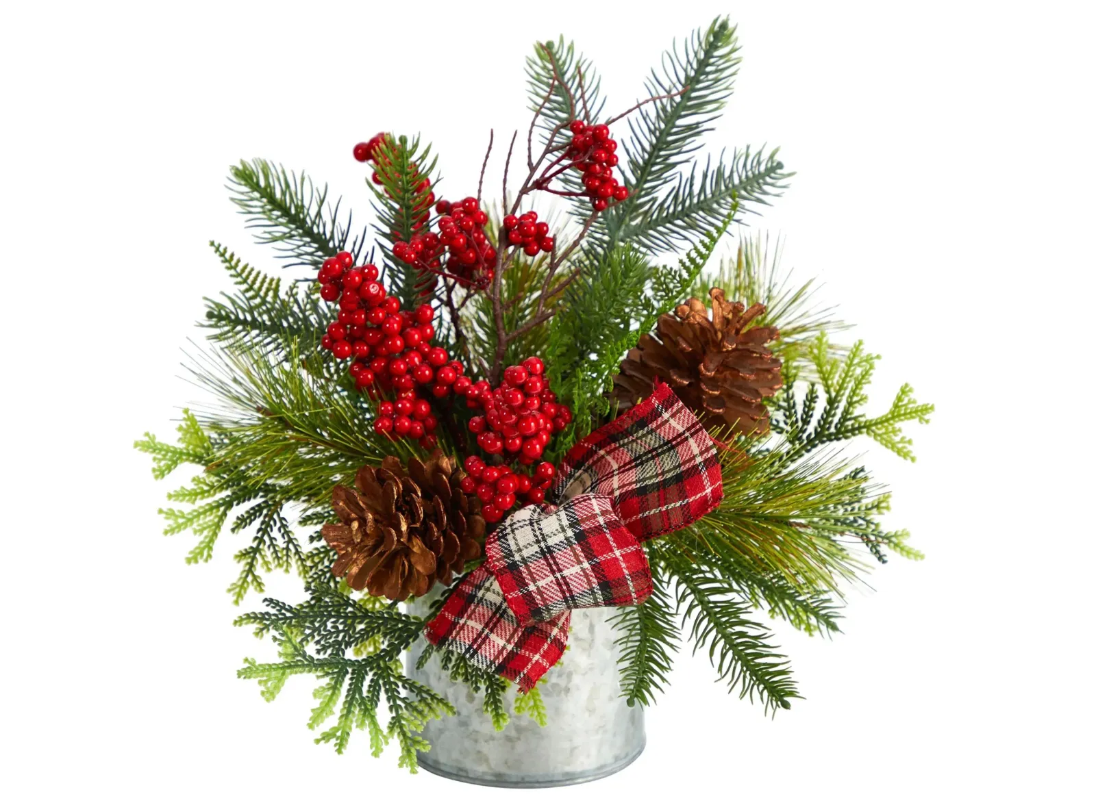 12" Holiday Foliage Artificial Table Arrangement