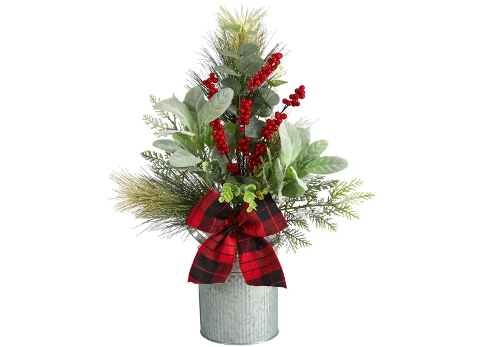 20" Holiday Foliage Artificial Arrangement in Green by Bellanest