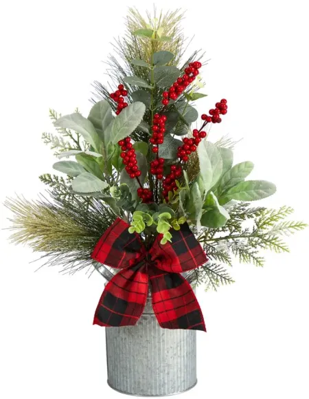 20" Holiday Foliage Artificial Arrangement in Green by Bellanest