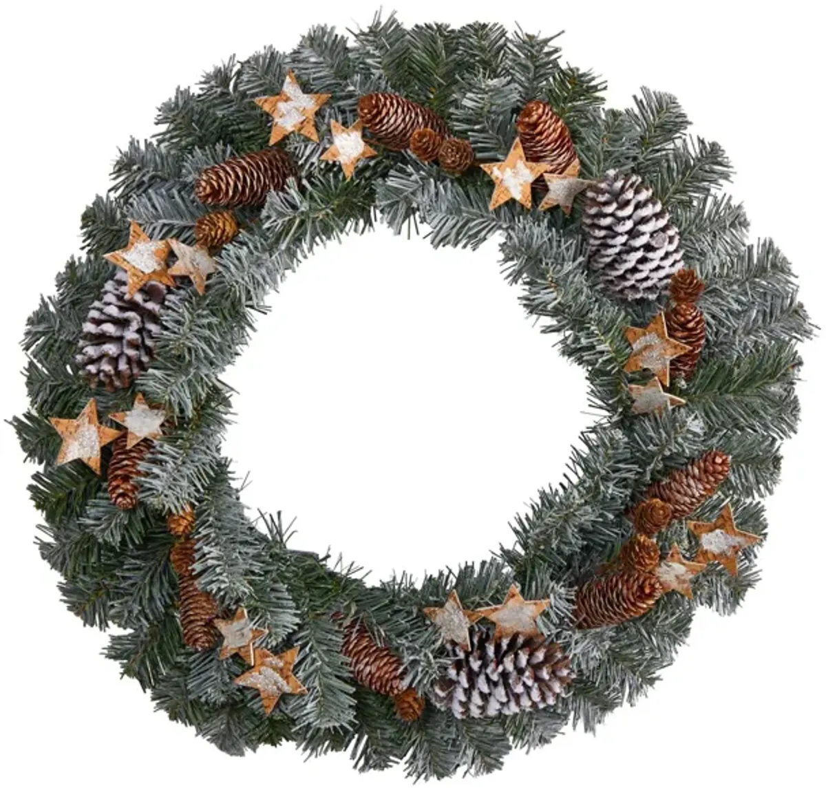 24" Holiday Foliage Artificial Wreath in Green by Bellanest