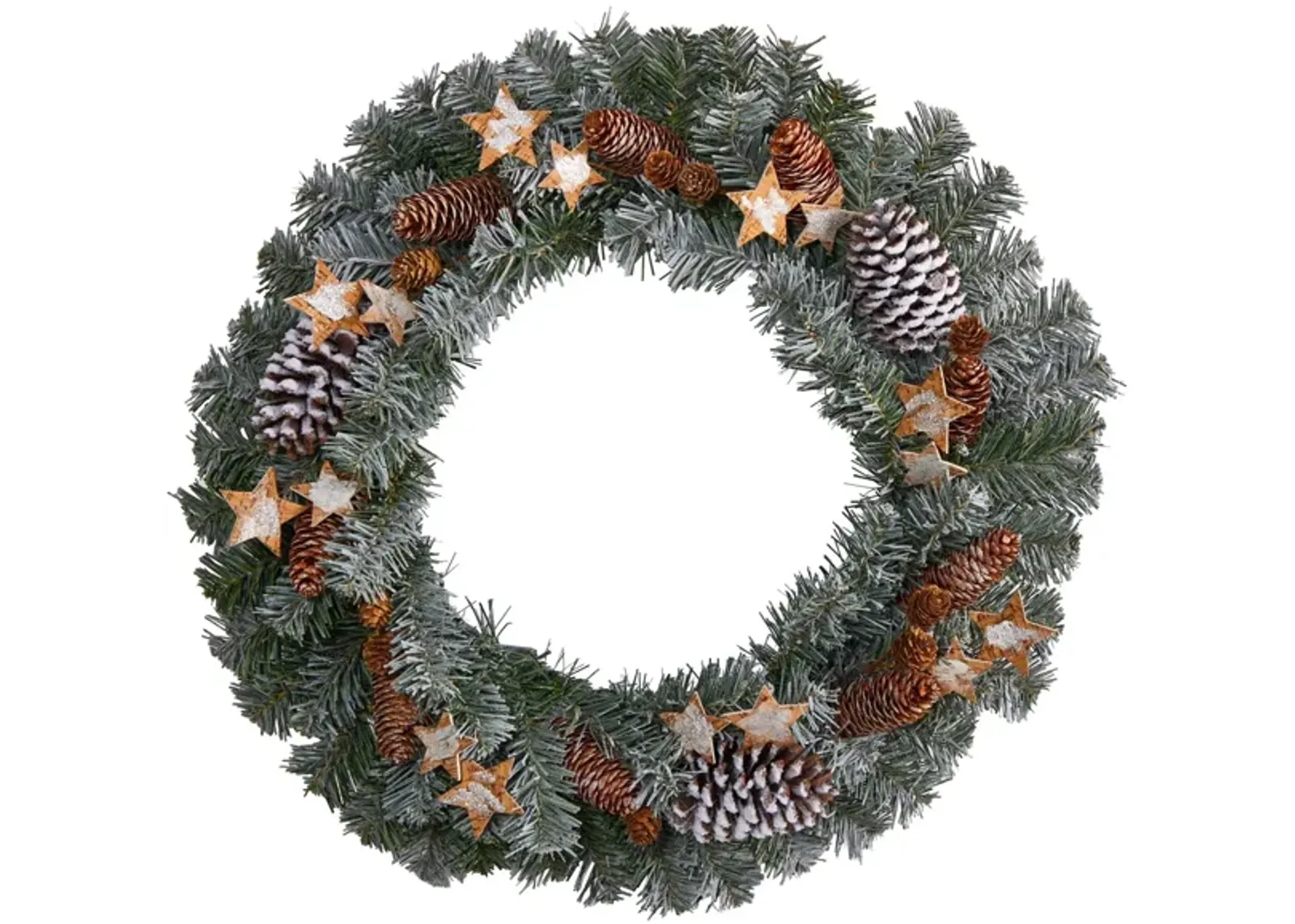 24" Holiday Foliage Artificial Wreath in Green by Bellanest