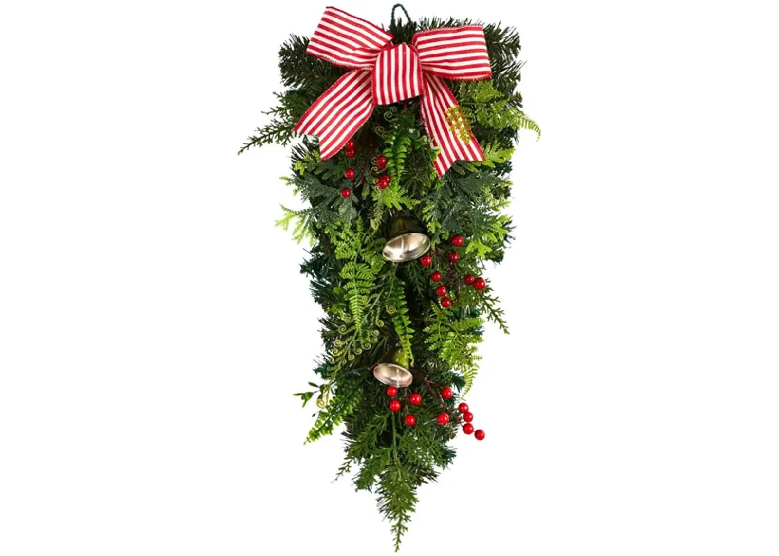 26" Holiday Foliage Bells Artificial Swag in Green by Bellanest