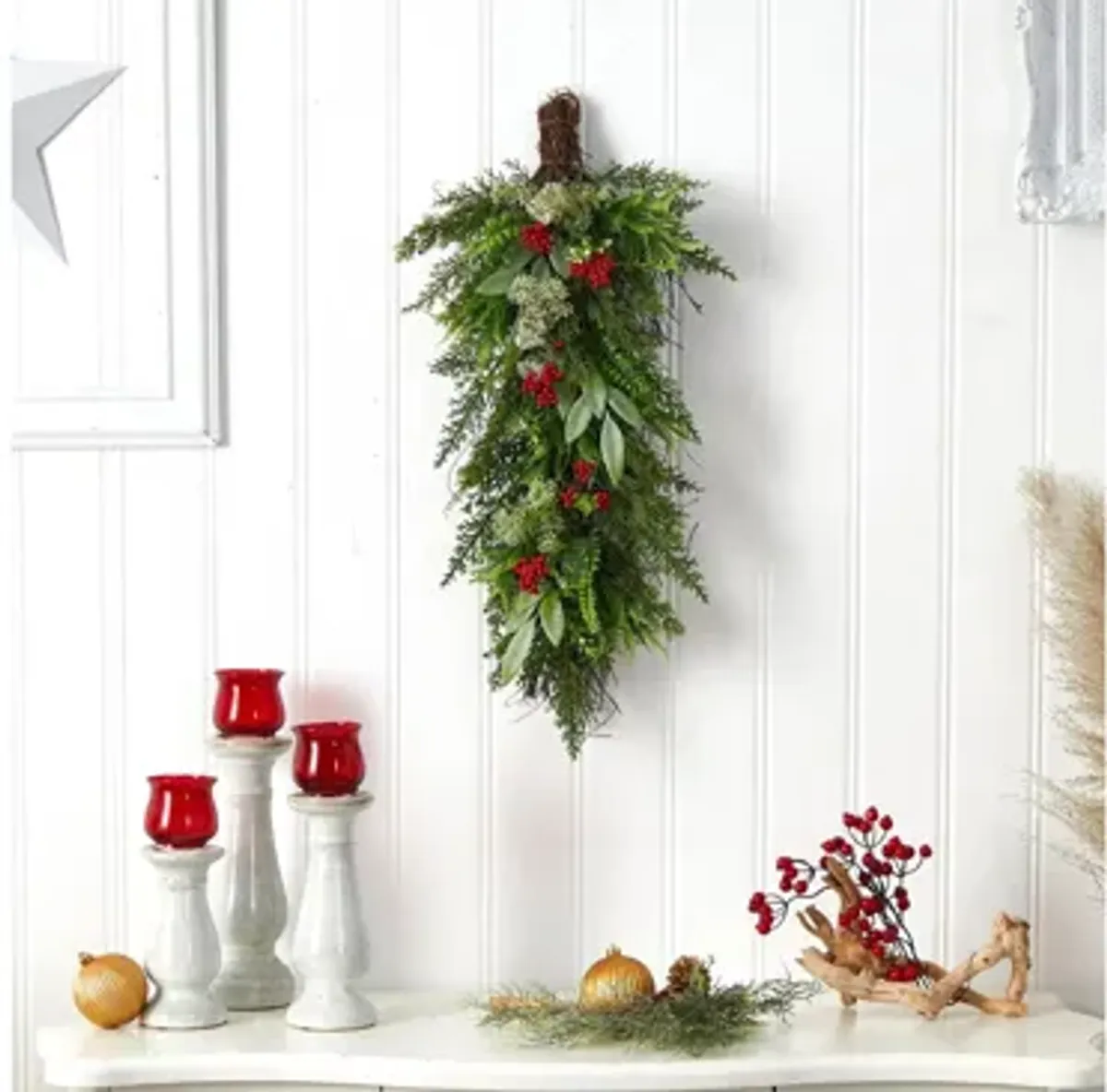 30" Holiday Foliage Artificial Swag