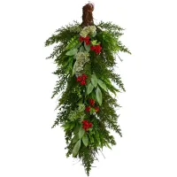 30" Holiday Foliage Artificial Swag in Green by Bellanest