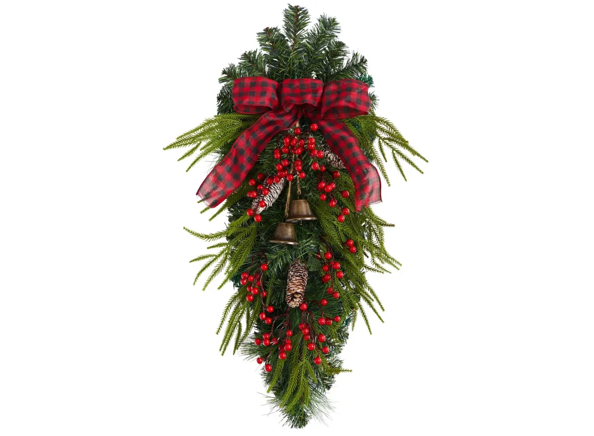 24" Holiday Foliage Artificial Swag in Green by Bellanest