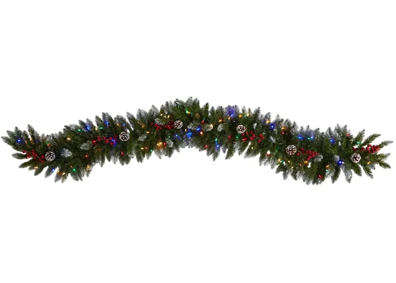 6' Holiday Foliage Artificial Garland with Multicolor LED Lights in Green by Bellanest