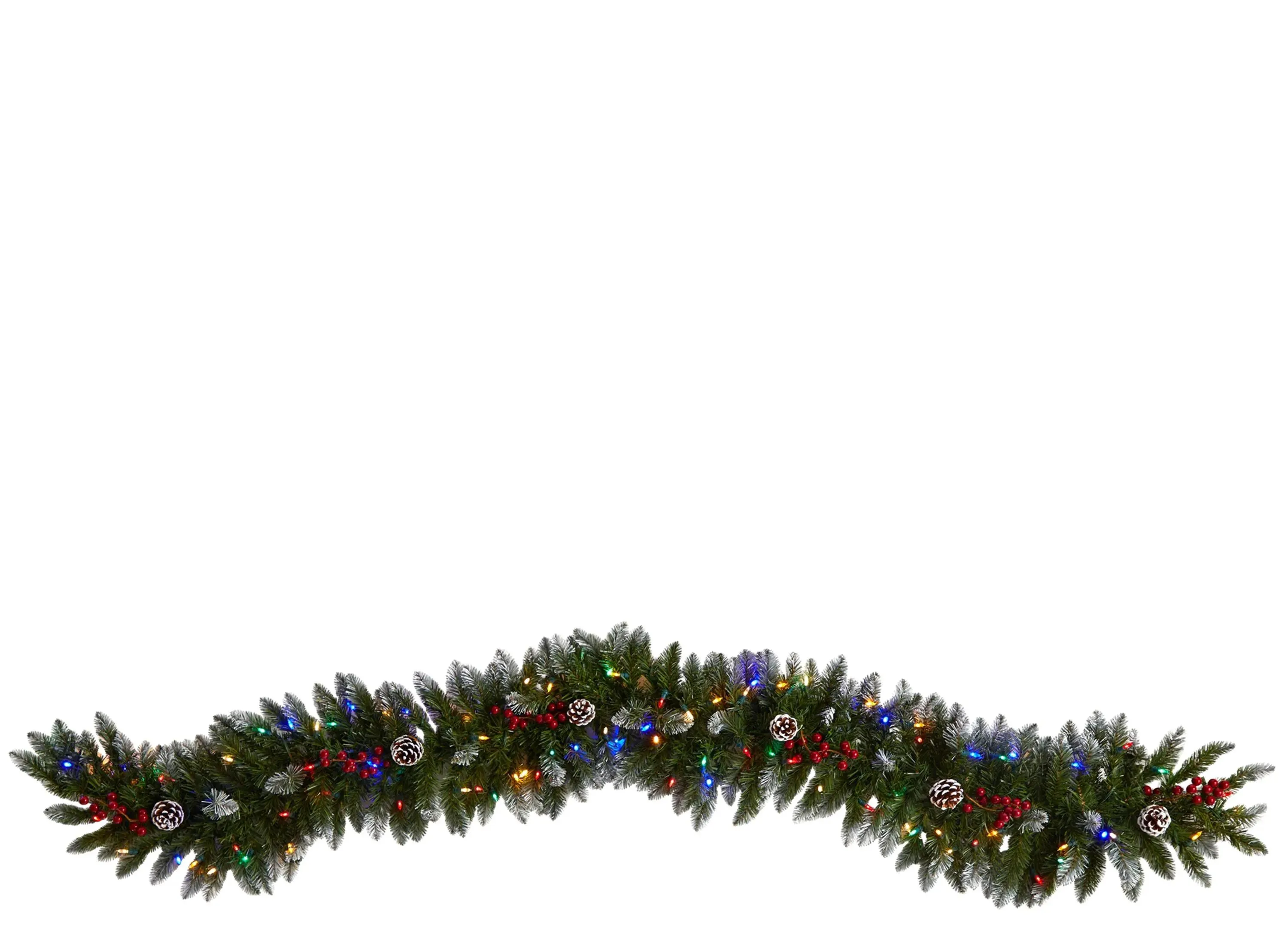 6' Holiday Foliage Artificial Garland with Multicolor LED Lights in Green by Bellanest