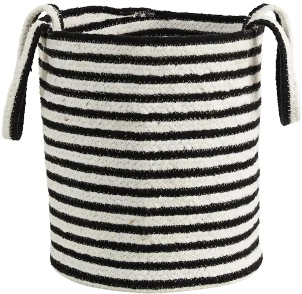 13" Black and White Basket Planter