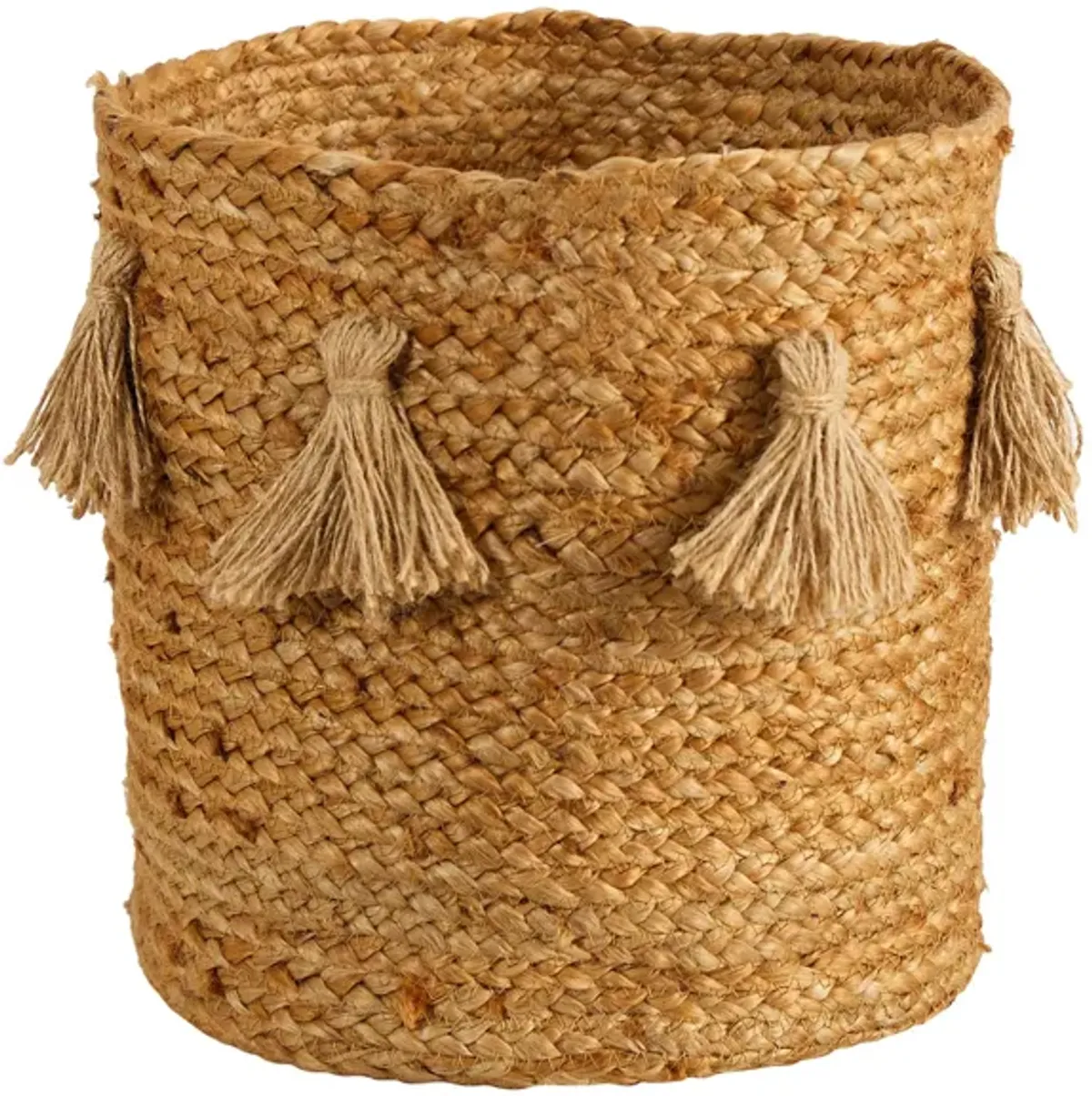 12.5" Jute Basket Planter with Tassels