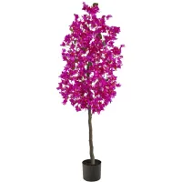 5' Bougainvillea Artificial Tree in Purple by Bellanest