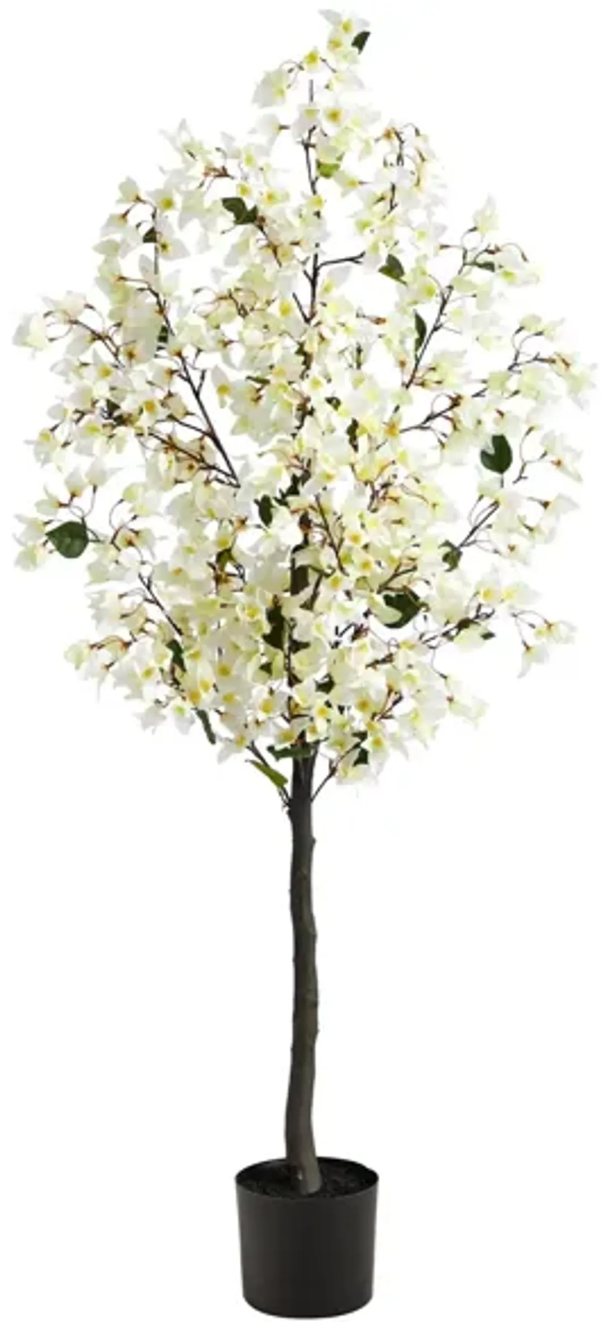 5' Bougainvillea Artificial Tree in White by Bellanest