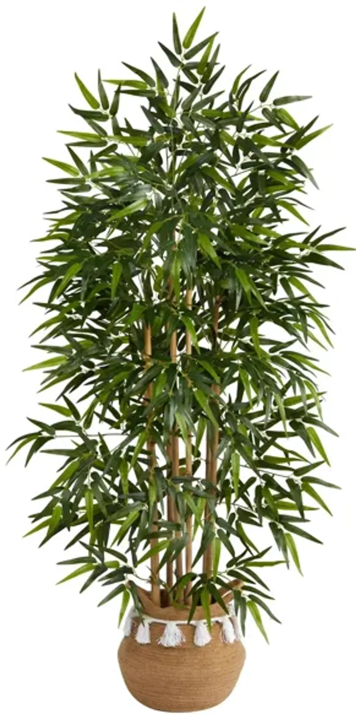 64" Bamboo Artificial Tree in Planter with Tassels