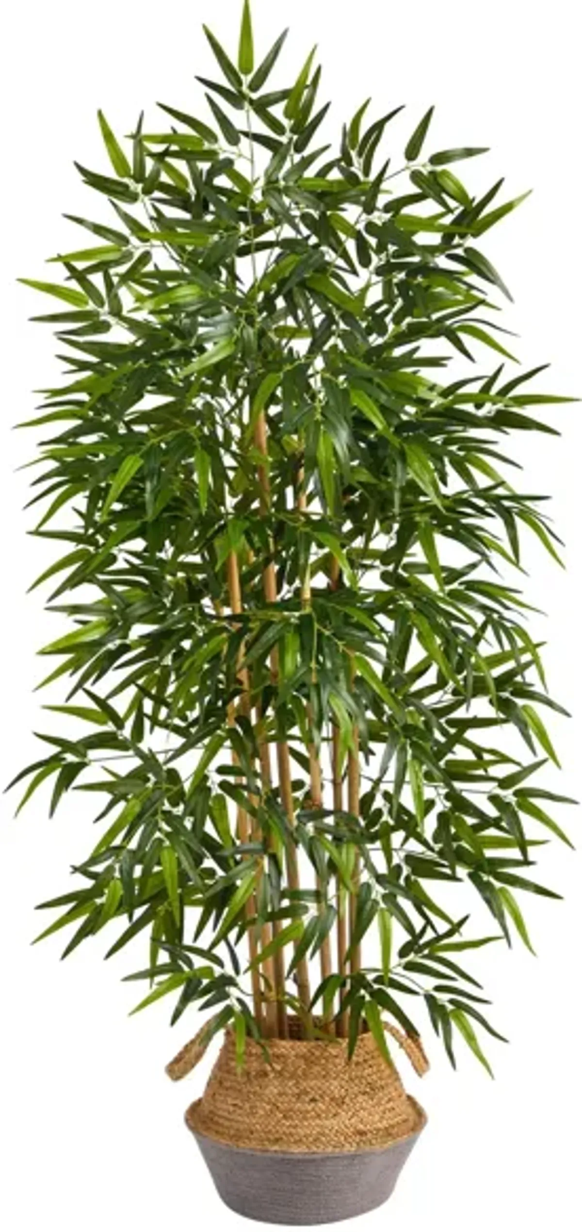 64" Bamboo Artificial Tree in Gray Woven Planter