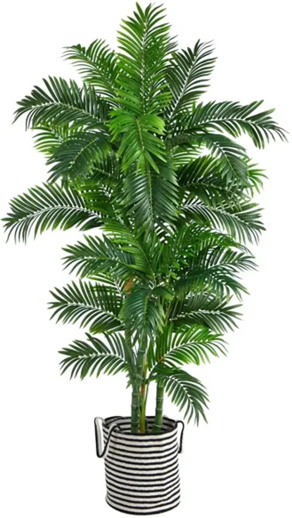 6' Artificial Palm Tree in Black and White Planter