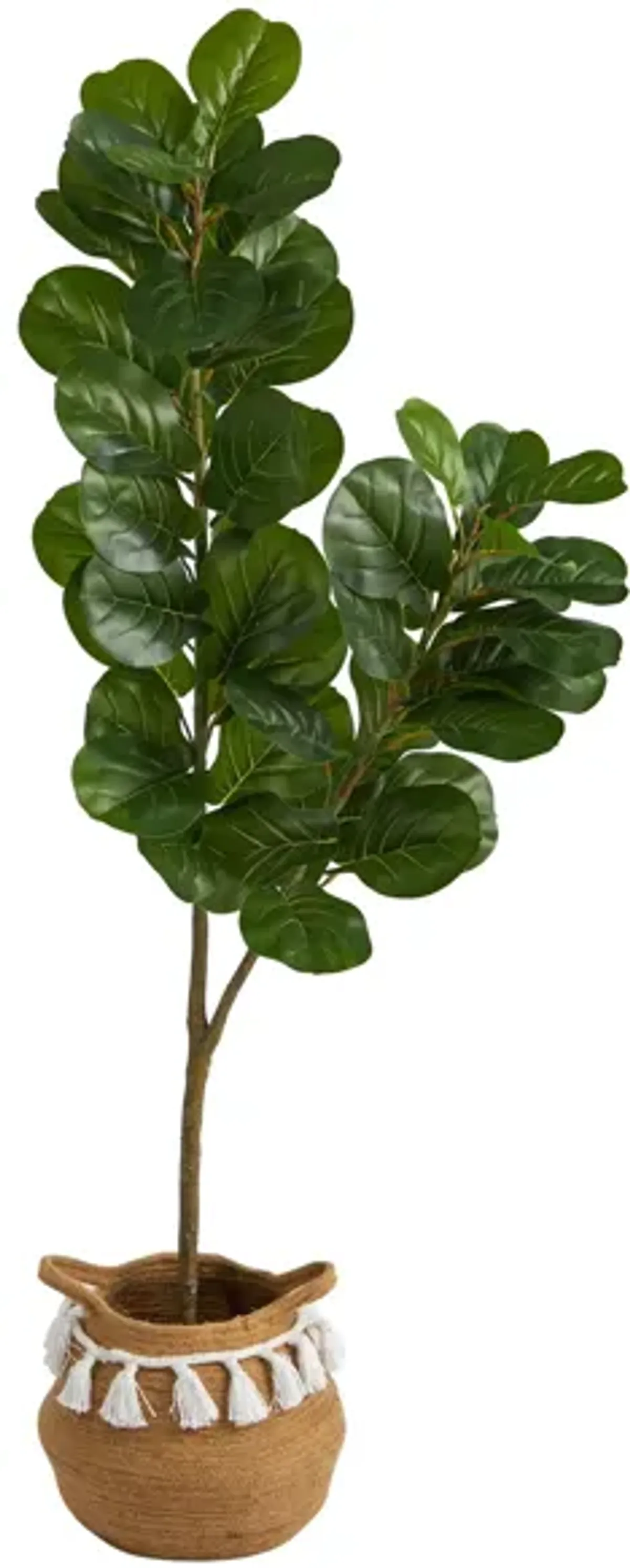 4.5' Fiddle Leaf Fig Artificial Tree in Planter with Tassels